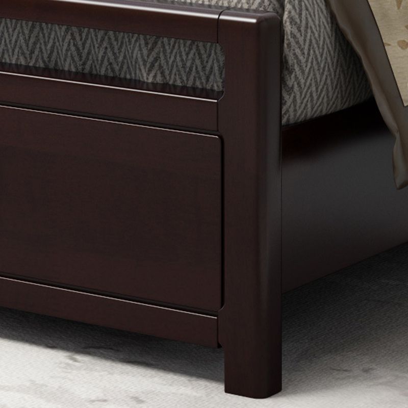 Lit de panneau traditionnel en bois massif