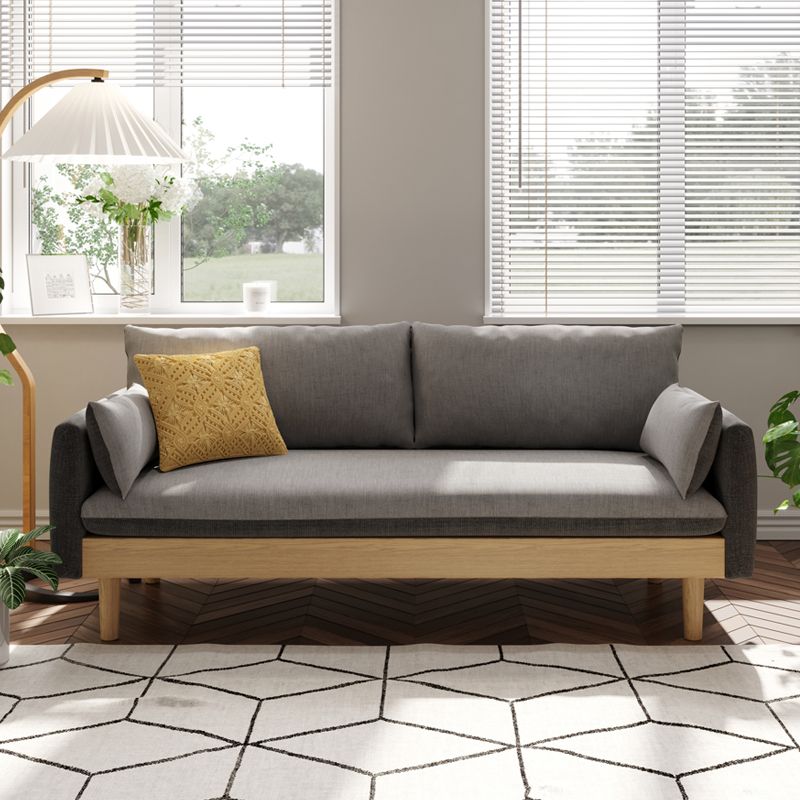 Living Room Fabric Loveseat Cushion Back Settee with Square Arms Clearhalo 'furn' 'furn_sofas' 'Furniture' 'furniture_sofas' 'Living Room Furniture' 'Sofa' 'sofas' 1200x1200_d9802829-bd67-4b52-9041-6ed557547e18