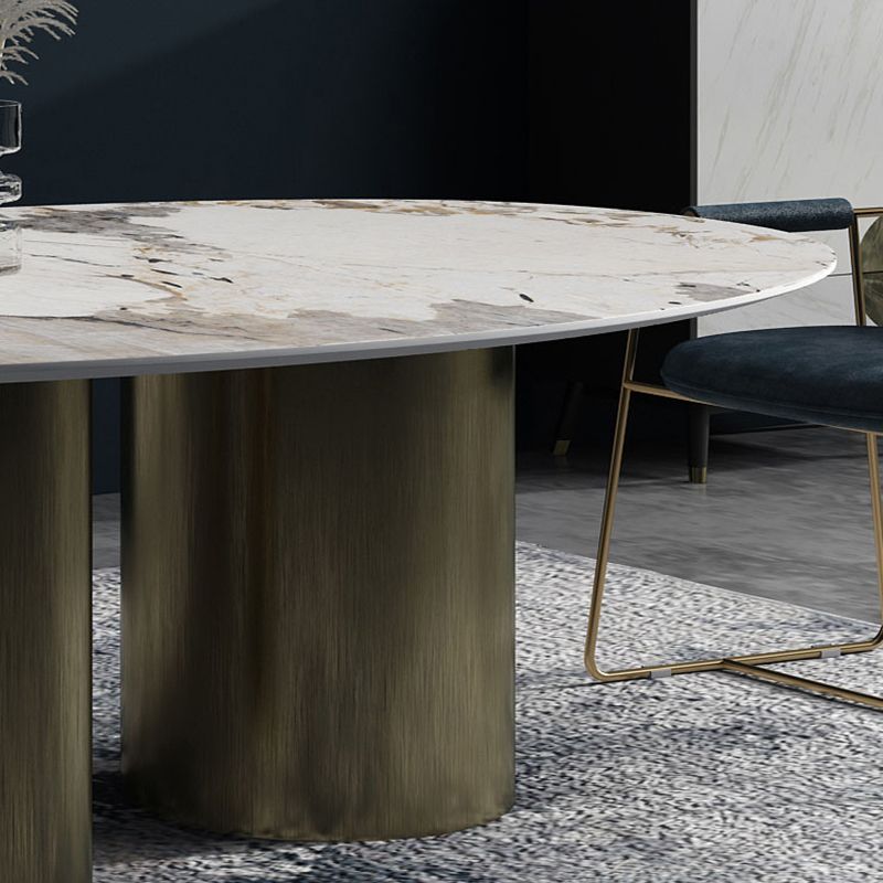Metal Traditional Luxury Oval Indoor Table Sintered Stone Table for Dining Room Clearhalo ' dining_table' 'Dining Tables & Seating' 'Dining Tables' 'furn' 'furn_dining_table' 'Furniture' 'furniture_dining_table' 'Kitchen & Dining Furniture' 'kitchen&dining_furn' 'kitchen' 'kitchen_dining_table' 1200x1200_d98156aa-0c43-432e-bbc3-f8c9df054644
