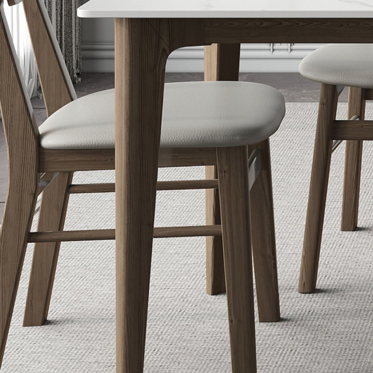 Modern 1/4/5/7 Pieces Furniture Stone Rectangle Dining Table Set in White Clearhalo 'Dining Room Sets' 'Dining Tables & Seating' 'dining_room_set' 'furn' 'furn_dining_room_set' 'Furniture' 'Kitchen & Dining Furniture' 1200x1200_d981bee1-7d1d-4e4b-99d0-d452f4e06b85