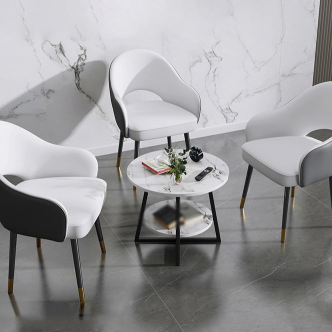 European Glam Style Metal Chairs Set Open Back Arm Dining Room Kitchen Chair Clearhalo ' kitchen&dining_furn' 'Dining Chairs' 'Dining Tables & Seating' 'dining_chair' 'furn' 'furn_dining_chair' 'Furniture' 'furniture_dining_chair' 'Kitchen & Dining Furniture' 'kitchen' 1200x1200_d981cbc3-ca7b-48ba-9b27-c14714cab03d