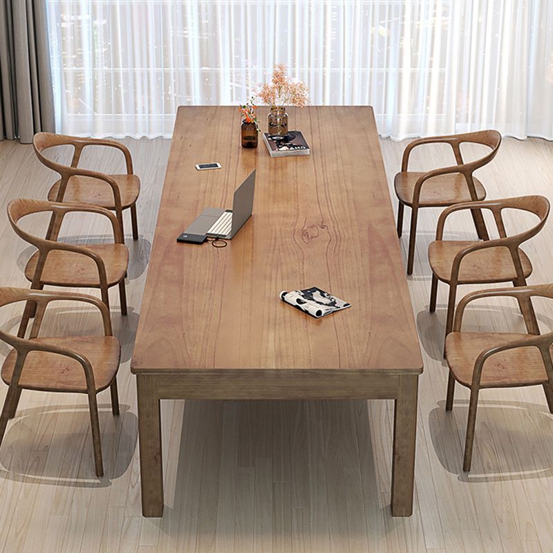 Moderner massiver Holzbüro -Schreibtisch Rechteck Task Schreibtisch mit 3/6 Schubladen für Zuhause