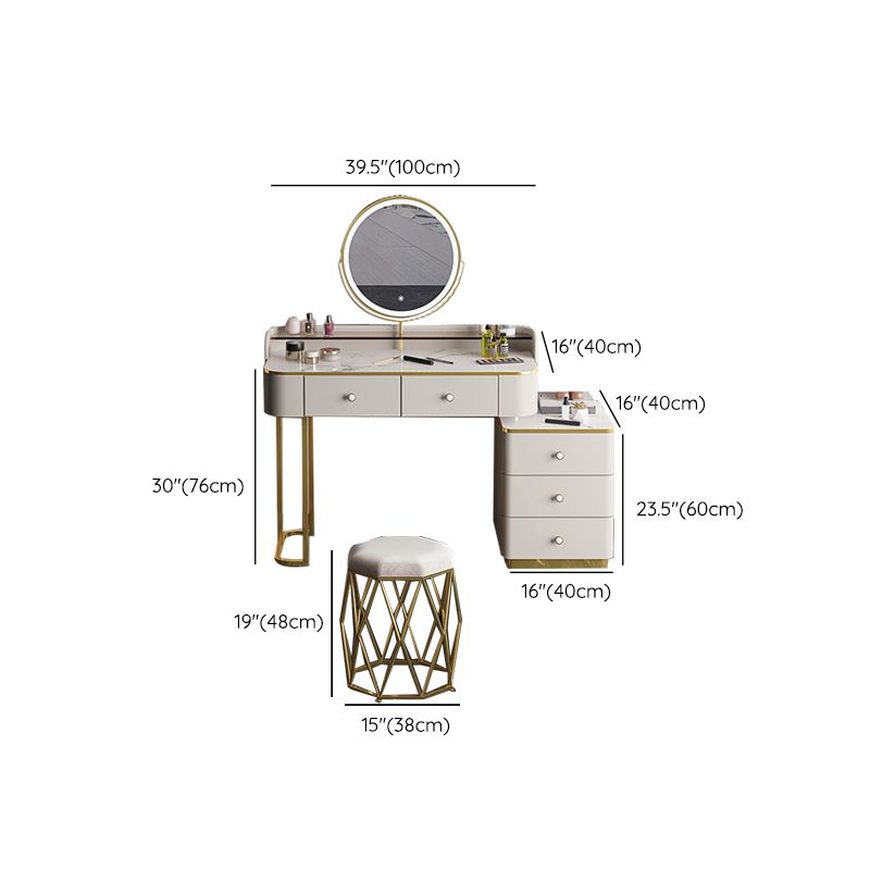 Glam houten met lade slaapkamer verlichte spiegel make-up ijdelheid