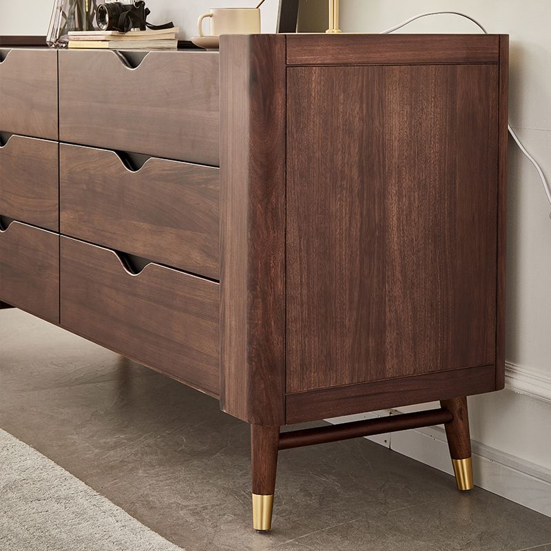 Mid-Century Modern Brown Accent Chest with 6 Soft Close Drawers Clearhalo 'Cabinets & Chests' 'cabinets_chests' 'furn' 'furn_cabinets_chests' 'Furniture' 'Living Room Furniture' 1200x1200_d9827285-4a0b-4f1d-95a2-802b2ea2d50c