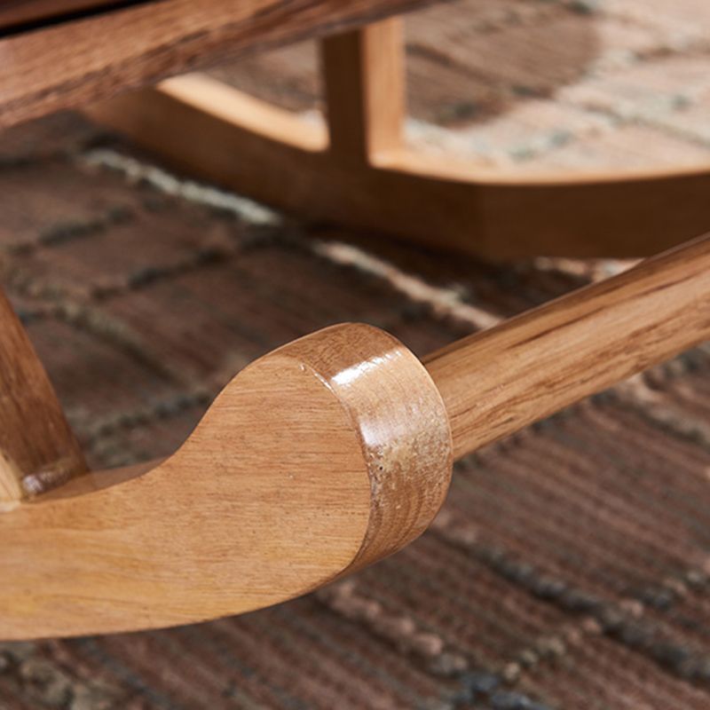 Chaise de culbuteur de salon solide coussin tufted chaise à bascule en cuir avec ottoman