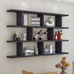 Contemporary Engineered Wood Bookcase Wall Mounted Book Shelf for Office