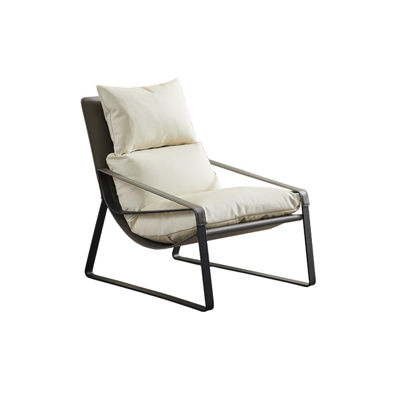 Modern 35.43" Wide Sewn Pillow Back Sponge Metal Frame Arm Chair Clearhalo 'Accent Chairs' 'accent_chairs' 'Chairs & Seating' 'furn' 'furn_accent_chairs' 'Furniture' 'Living Room Furniture' 1200x1200_d985933f-e1b3-4958-9a97-f10aa55d342d