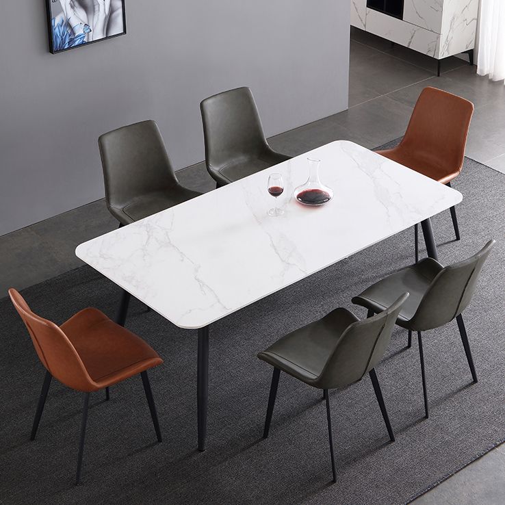 4-foot Stone Dinner Table Industrial Style Rectangle Dining Table for Home Clearhalo ' dining_table' 'Dining Tables & Seating' 'Dining Tables' 'furn' 'furn_dining_table' 'Furniture' 'furniture_dining_table' 'Kitchen & Dining Furniture' 'kitchen&dining_furn' 'kitchen' 'kitchen_dining_table' 1200x1200_d98731dd-4bb8-4a23-906e-87a2fb9d8981