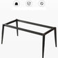 Rectangle Stone Top Dining Table Glam Style Kitchen Dining Table with Metal Legs
