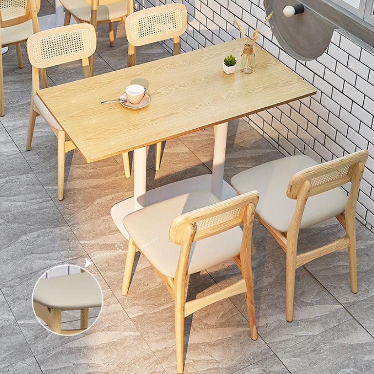 Tavolo da pranzo moderno per caffetteria set 1/4/5 pezzi dinette in legno massiccio in naturale