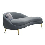 Scandinavische effen kleur fluweel getufte chaise stoel met gerolde armen