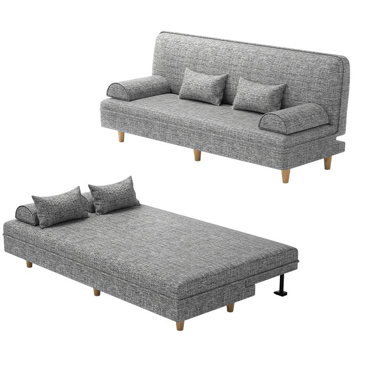 Divano convertibile di divano regolabile a bracciale senza braccio di lino per soggiorno, appartamento