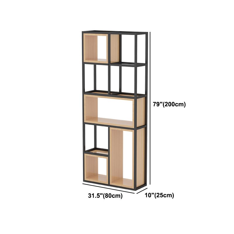 Industrial Open Etagere Bookshelf Iron Frame Solid Wood Shelf Bookshelf Clearhalo 'Bookcases' 'furn' 'furn_bookcases' 'Furniture' 'furniture_bookcases' 'kitchen' 'kitchen_bookcases' 'Living Room Furniture' 'Office Furniture' 1200x1200_d98cc48c-8e52-477b-9265-0515a100dad9