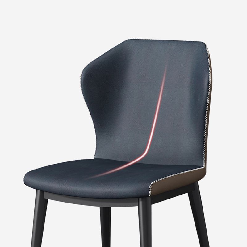 Contemporary Metal Dining Room Chairs Faux Leather Dining Armless Chairs (Set of 4) Clearhalo ' kitchen&dining_furn' 'Dining Chairs' 'Dining Tables & Seating' 'dining_chair' 'furn' 'furn_dining_chair' 'Furniture' 'furniture_dining_chair' 'Kitchen & Dining Furniture' 'kitchen' 1200x1200_d98d5bc9-cd20-455c-8b05-615524755f1c