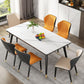Modern Style Sintered Stone Dining Table 4 Legs Carbon Steel Base Rectangle Table for Home Clearhalo ' dining_table' 'Dining Tables & Seating' 'Dining Tables' 'furn' 'furn_dining_table' 'Furniture' 'furniture_dining_table' 'Kitchen & Dining Furniture' 'kitchen&dining_furn' 'kitchen' 'kitchen_dining_table' 1200x1200_d98d6eaa-a6e6-4820-a9cd-e36ca590ead0