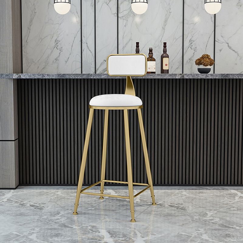 Scandinavian Armless Metal Frame Bar Stool Low Back Upholstered Bar Stool Clearhalo 'Bar Furniture' 'Bar Stools' 'bar_stools' 'furn' 'furn_bar_stools' 'Furniture' 'Kitchen & Dining Furniture' 1200x1200_d98d9942-cd29-4635-ab01-8e95cdcb2ae3