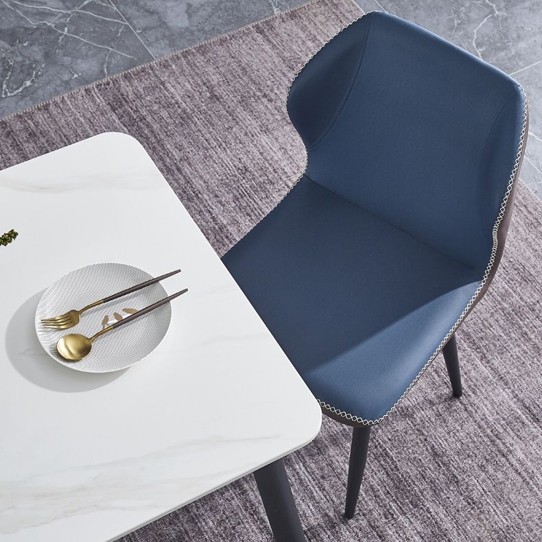 Contemporary Style Metal Chairs Wingback Side Kitchen Dining Room Chair Clearhalo ' kitchen&dining_furn' 'Dining Chairs' 'Dining Tables & Seating' 'dining_chair' 'furn' 'furn_dining_chair' 'Furniture' 'furniture_dining_chair' 'Kitchen & Dining Furniture' 'kitchen' 1200x1200_d98dd6a3-9250-41dd-8d5b-e6dff0f0e201