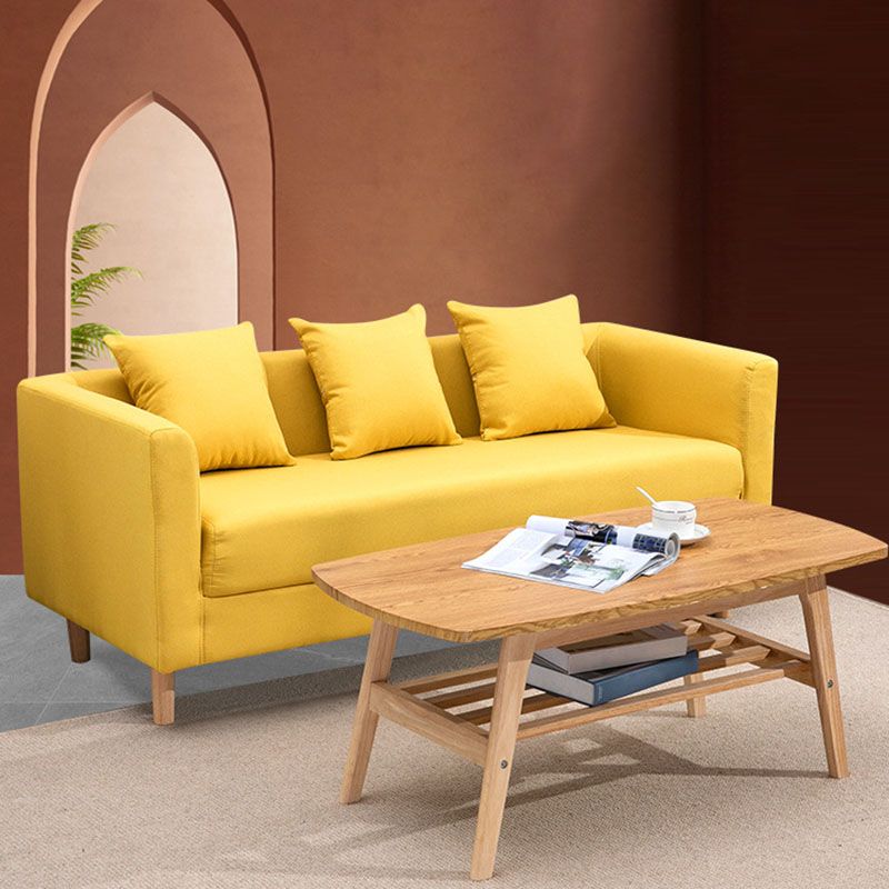 3人の枕が付いたコンテンポラリースクエアアーム標準セッピーソファ