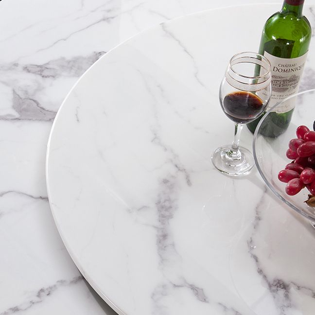 Minimalist Round Shape Standard Table Marble Kitchen Dining Table Clearhalo ' dining_table' 'Dining Tables & Seating' 'Dining Tables' 'furn' 'furn_dining_table' 'Furniture' 'furniture_dining_table' 'Kitchen & Dining Furniture' 'kitchen&dining_furn' 'kitchen' 'kitchen_dining_table' 1200x1200_d98ef64e-b699-40cd-935e-3ea8af51126f