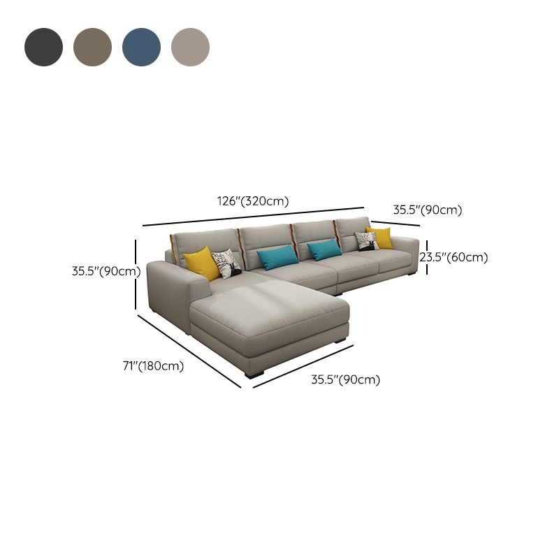 Divano e chaise del braccio quadrato di miscela di cotone scandinavo per soggiorno