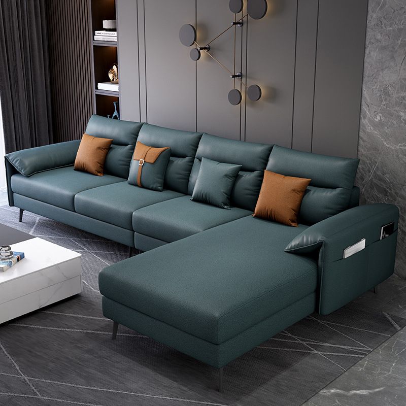 Contemporary Sectional with 4 Pillows Back and Storage Pillow Top Arm Clearhalo 'furn' 'furn_sectionals' 'Furniture' 'Living Room Furniture' 'Sectionals' 1200x1200_d98f91e4-e7d6-412b-a7d7-ab380d3ceed1