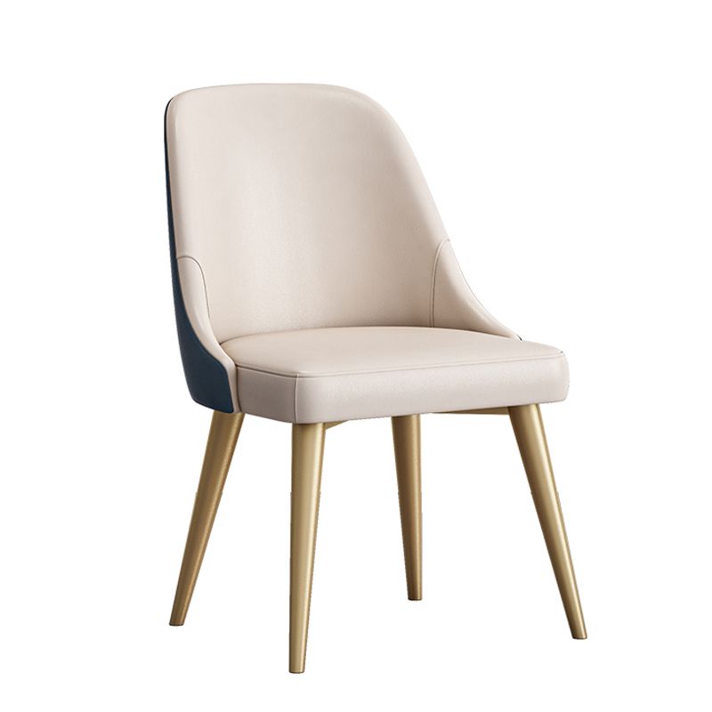 Scandinavian Design Solid Back Armless Dining Chair PU Leather Dining Chairs Clearhalo ' kitchen&dining_furn' 'Dining Chairs' 'Dining Tables & Seating' 'dining_chair' 'furn' 'furn_dining_chair' 'Furniture' 'furniture_dining_chair' 'Kitchen & Dining Furniture' 'kitchen' 1200x1200_d98fb4a4-491d-405b-81a3-f11a5d84c04f