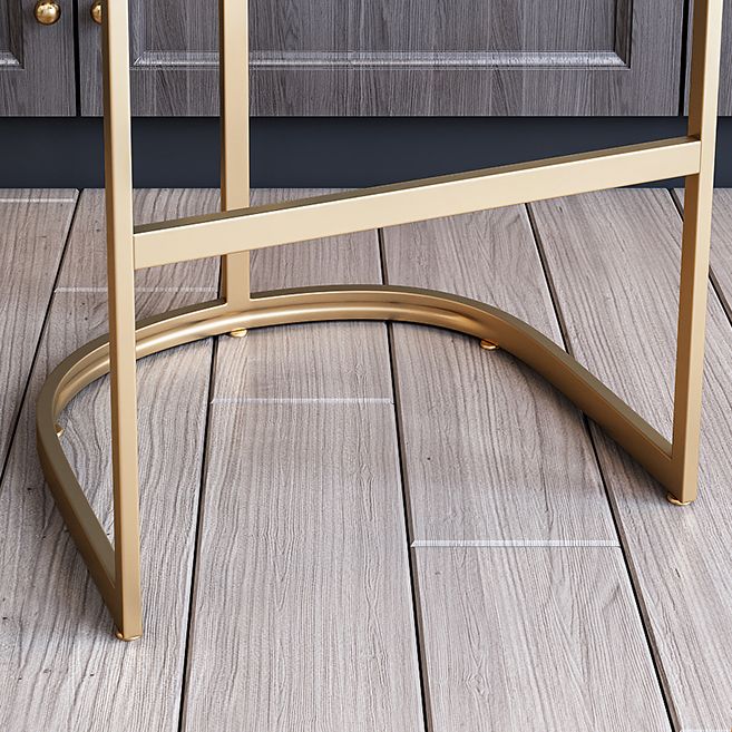 Ensemble de Table de Bar en pierre blanche, 1/5 pièces, Table de Bar et tabourets en métal doré