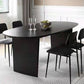 Oval Double Pedestal Modern Dining Table Black Fixed Table with Solid Wood Clearhalo ' dining_table' 'Dining Tables & Seating' 'Dining Tables' 'furn' 'furn_dining_table' 'Furniture' 'furniture_dining_table' 'Kitchen & Dining Furniture' 'kitchen&dining_furn' 'kitchen' 'kitchen_dining_table' 1200x1200_d990c28d-a8c9-4d79-8c72-546a498ef74b