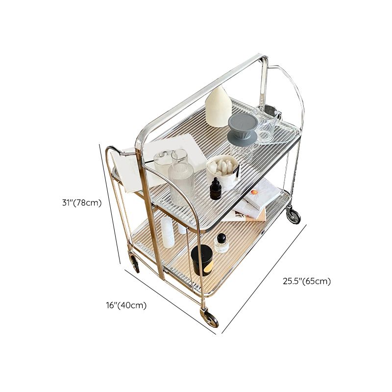 Modern Clear 23.6" End Table Rectangular Glass Side Table with Shelf Clearhalo 'Coffee & Accent Tables' 'End & Side Tables' 'end_side_tables' 'furn' 'furn_end_side_tables' 'Furniture' 'Living Room Furniture' 1200x1200_d991352c-834d-4a63-b99c-84eddb21c842