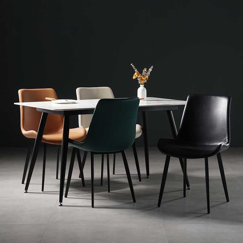 Nordic Style Metal Dining Side Chair Armless Dining Side Chair for Kitchen Clearhalo ' kitchen&dining_furn' 'Dining Chairs' 'Dining Tables & Seating' 'dining_chair' 'furn' 'furn_dining_chair' 'Furniture' 'furniture_dining_chair' 'Kitchen & Dining Furniture' 'kitchen' 1200x1200_d9914c94-94f0-4b01-81eb-7298b9a2e6fd