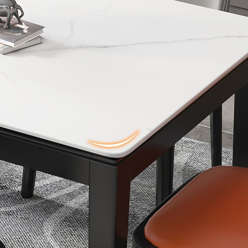 Stone Top Dining Table Modern Rectangle Dining Table with 4 Wood Legs Clearhalo 'Dining Tables & Seating' 'Dining Tables' 'dining_table' 'furn' 'furn_dining_table' 'Furniture' 'furniture_dining_table' 'Kitchen & Dining Furniture' 'kitchen' 'kitchen_dining_table' 1200x1200_d991ee5c-aa75-4e54-8993-08e1b1eb4846