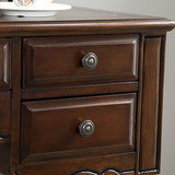 Traditionele make -up ijdelheid in bruine rubberen houten kaptafel