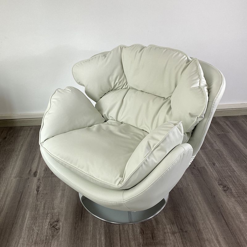 Sedia reclinabile in metallo in metallo in pelle di colore in faux a colori solidi