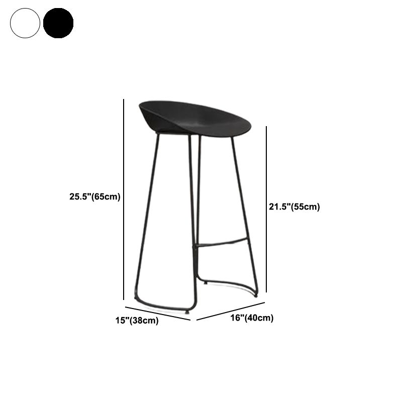 Modern Armless Backrest Counter Stool Iron Bar Stool with Acrylic Seat and Pedal for Cafe Clearhalo 'Bar Furniture' 'Bar Stools' 'bar_stools' 'furn' 'furn_bar_stools' 'Furniture' 'Kitchen & Dining Furniture' 1200x1200_d993077b-a26c-45ed-8081-b1e86f45373e