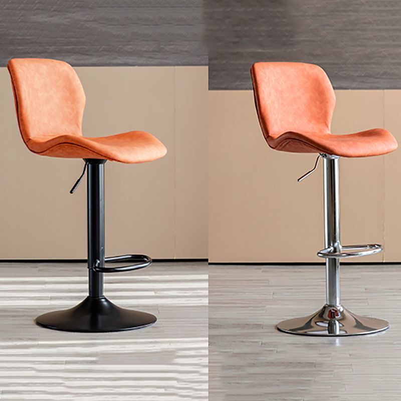 Contemporary Leather Adjustable Height Barstool Indoor Bar Stool with Low Back Clearhalo 'Bar Furniture' 'Bar Stools' 'bar_stools' 'furn' 'furn_bar_stools' 'furniture_bar_stools' 'Kitchen & Dining Furniture' 'kitchen&dining_furn' 'kitchen' 'kitchen_furn' Furniture' 1200x1200_d993ee9b-3bbf-4540-87cf-1de5154c7a8c