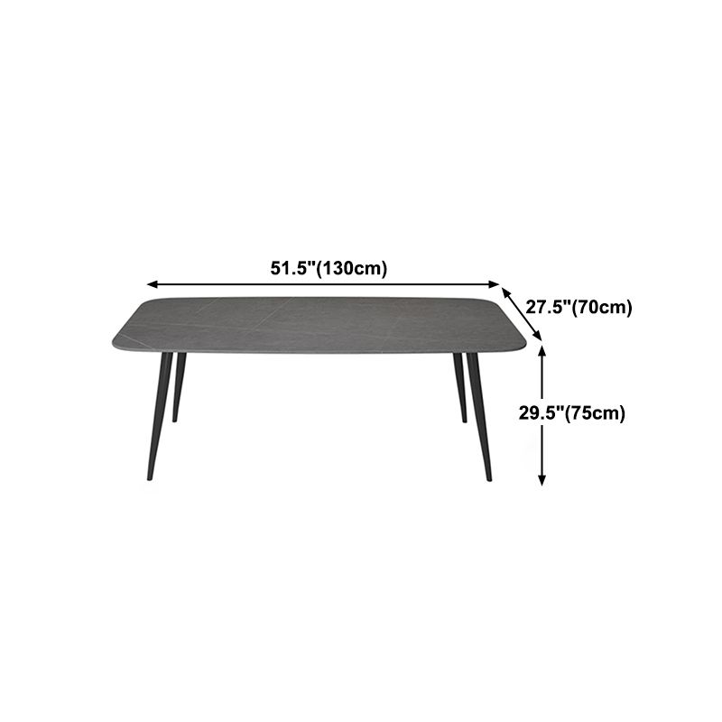 Sintered Stone Indoor Table in Grey Industrial Kitchen Table with 4 Legs Clearhalo 'Dining Tables & Seating' 'Dining Tables' 'dining_table' 'furn' 'furn_dining_table' 'Furniture' 'furniture_dining_table' 'Kitchen & Dining Furniture' 'kitchen' 'kitchen_dining_table' 1200x1200_d9944f75-2dc9-4295-a7e0-51a662459979