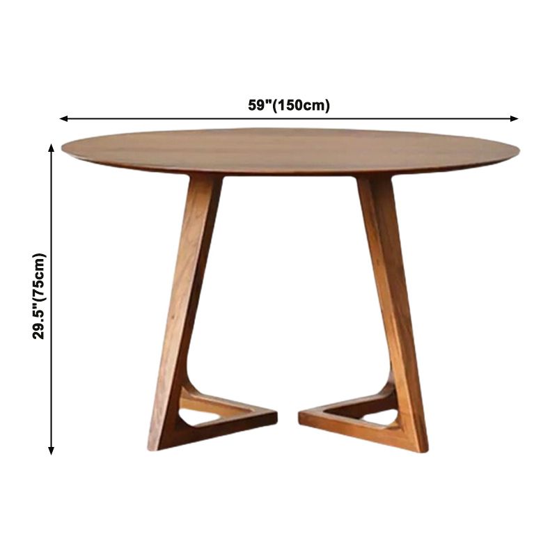 Round Shape Double Pedestal Modern Dining Table Wood Color Fixed Table with Solid Wood Clearhalo ' dining_table' 'Dining Tables & Seating' 'Dining Tables' 'furn' 'furn_dining_table' 'Furniture' 'furniture_dining_table' 'Kitchen & Dining Furniture' 'kitchen&dining_furn' 'kitchen' 'kitchen_dining_table' 1200x1200_d995c7de-40c8-459d-b808-b0e4a15aa4e0