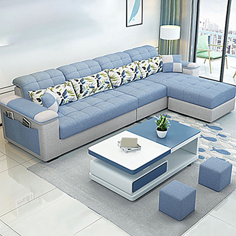 Pillow Top Arm Sofa with Storage and Ottoman Included for Living Room