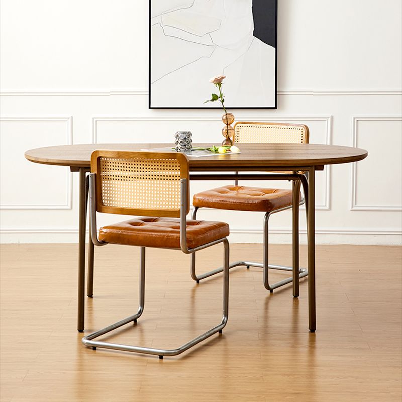 Solid Wood Dining Table Oval Modern Dinner Table for Dining Room Clearhalo 'Dining Tables & Seating' 'Dining Tables' 'dining_table' 'furn' 'furn_dining_table' 'Furniture' 'Kitchen & Dining Furniture' 1200x1200_d99a1b5e-c398-498e-b846-29a21f7fcb3a