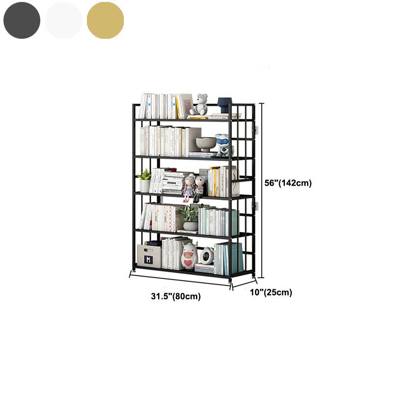 Modern Metal Bookshelf Home Office Standard Bookcase with Shelves