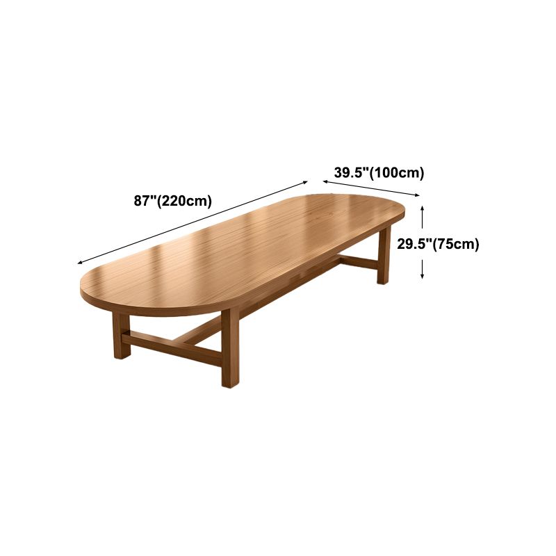 Moderna mesa de comedor de caballete ovalado Muebles de cocina para el hogar de madera maciza muebles
