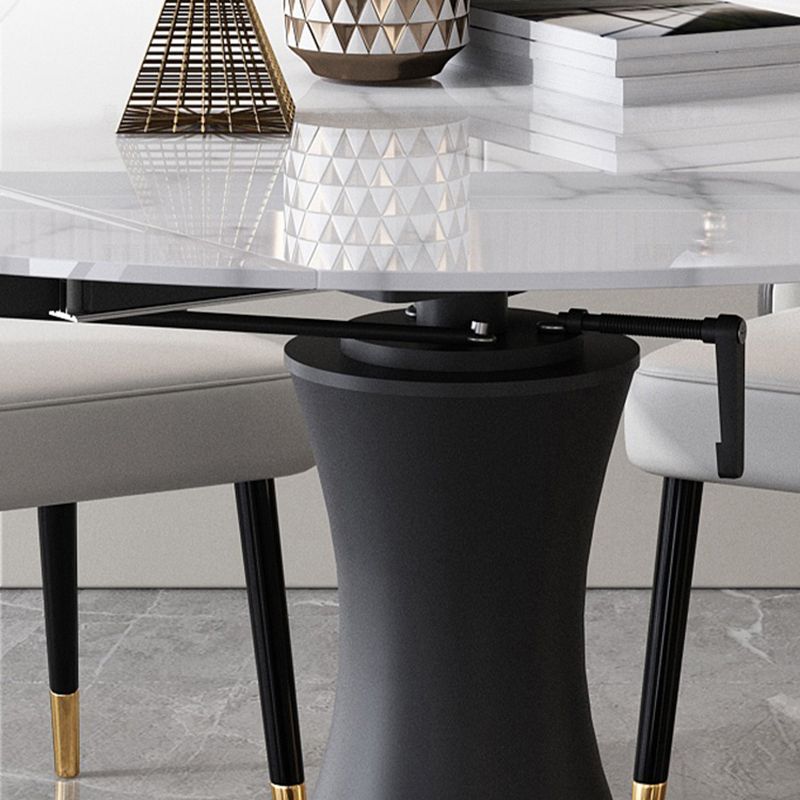 Contemporary Sintered Stone Round Table Set 1/2/5/7 Pieces Dining Set Clearhalo 'Dining Room Sets' 'Dining Tables & Seating' 'dining_room_set' 'furn' 'furn_dining_room_set' 'Furniture' 'Kitchen & Dining Furniture' 1200x1200_d99ce9c9-762d-47e1-9ed3-493df47e20ee