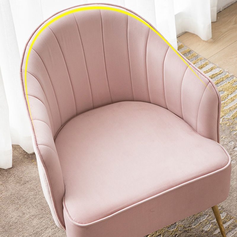 24.4"W Velvet Sloped Arms Barrel Chair with Basic Four Legs and Sewn Pillow Back Clearhalo 'Accent Chairs' 'accent_chairs' 'Chairs & Seating' 'furn' 'furn_accent_chairs' 'Furniture' 'Living Room Furniture' 1200x1200_d99e946b-1072-45e2-9cec-393f41d9973c