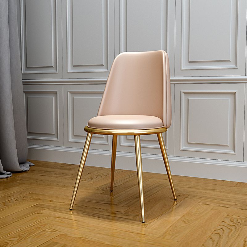 Upholstered Lounge Chair Armless Vanity Chair with Gold Tone Legs Clearhalo 'Accent Chairs' 'accent_chairs' 'Chairs & Seating' 'furn' 'furn_accent_chairs' 'Furniture' 'Living Room Furniture' 1200x1200_d9a0479a-0631-40ec-b407-88baed311c92