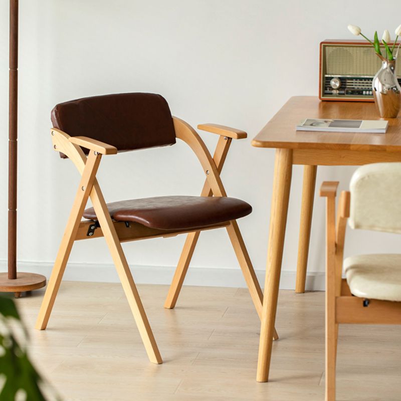 Open Back Folding Dining Arm Chair Modern Solid Wood Dining Chair Clearhalo 'Dining Chairs' 'Dining Tables & Seating' 'dining_chair' 'furn' 'furn_dining_chair' 'Furniture' 'Kitchen & Dining Furniture' 1200x1200_d9a17b78-72c2-495f-aa50-c70e0d91f6ff