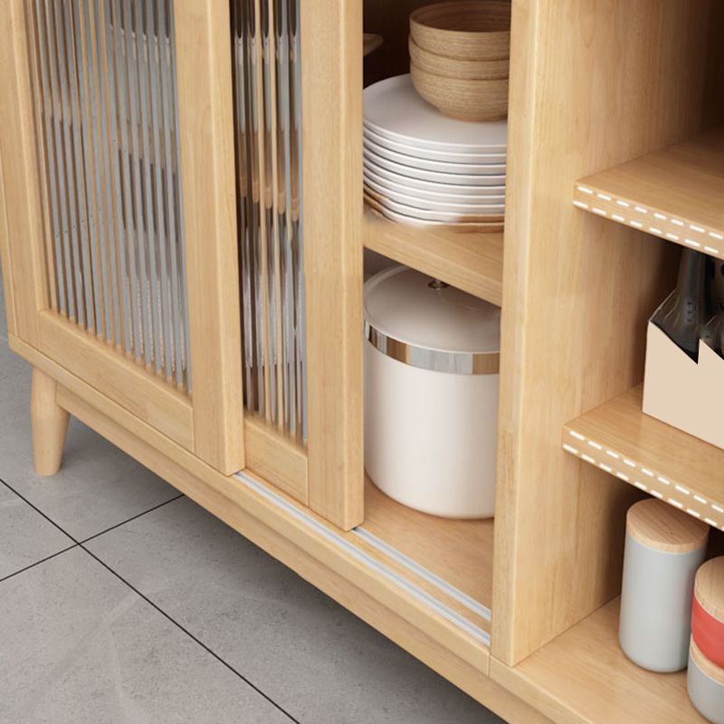 Sideboard a legno massiccio laterale contemporaneo con armadi e cassetti