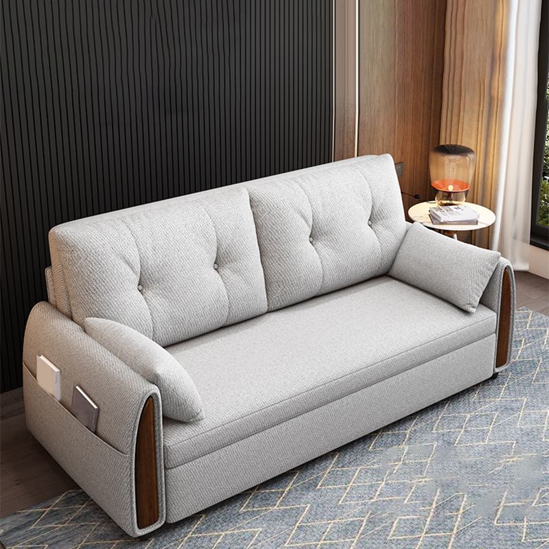 Linen Square Sofa Bed Slipcovered Tufted Back Sofa with Storage in Grey Clearhalo 'furn' 'furn_sofas' 'Furniture' 'Living Room Furniture' 'Sofa' 'sofas' 1200x1200_d9a3842d-85d4-41fa-a344-399c9a4ecfe1