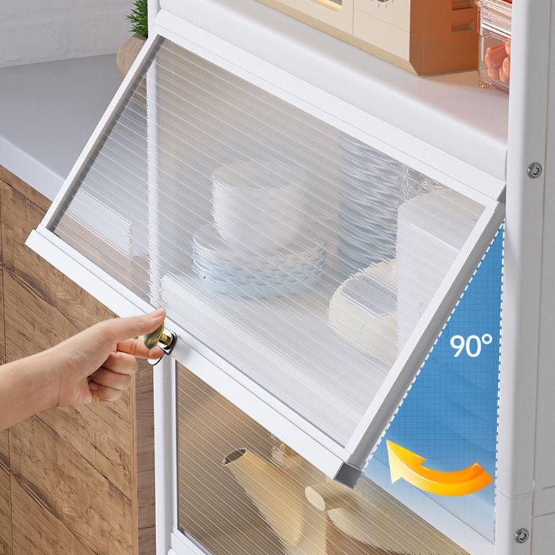 Dining Room Minimalism Buffet Server Glass Doors Metal Frame Dining Server Clearhalo 'buffet_sideboard' 'Buffets & Sideboards' 'furn' 'furn_buffet_sideboard' 'Furniture' 'Kitchen & Dining Furniture' 1200x1200_d9a40b7b-5a5e-442d-a01b-f64701370a27