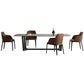 Rectangle Trestle Base Industrial Table White Fixed Table with Sintered Stone Clearhalo 'Dining Tables & Seating' 'Dining Tables' 'dining_table' 'furn' 'furn_dining_table' 'Furniture' 'furniture_dining_table' 'Kitchen & Dining Furniture' 1200x1200_d9a498ad-b670-49b6-8029-fbaaf724275d
