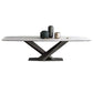 Industrial Sintered Stone Top Table Dining Table Rectangle Table with Metal Pedestal Clearhalo ' dining_table' 'Dining Tables & Seating' 'Dining Tables' 'furn' 'furn_dining_table' 'Furniture' 'furniture_dining_table' 'Kitchen & Dining Furniture' 'kitchen&dining_furn' 'kitchen' 'kitchen_dining_table' 1200x1200_d9a4cdef-77f4-43eb-8ec2-62adc8159f37